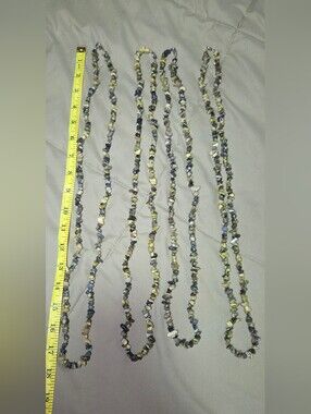 Handmade Natural Stone Chip Beaded Necklace Green Black Boho Jewelry